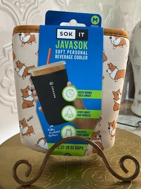 Sok It JavaSok Iced Coffee & Cold Soda Insulated Neoprene Cup Sleeve NWT